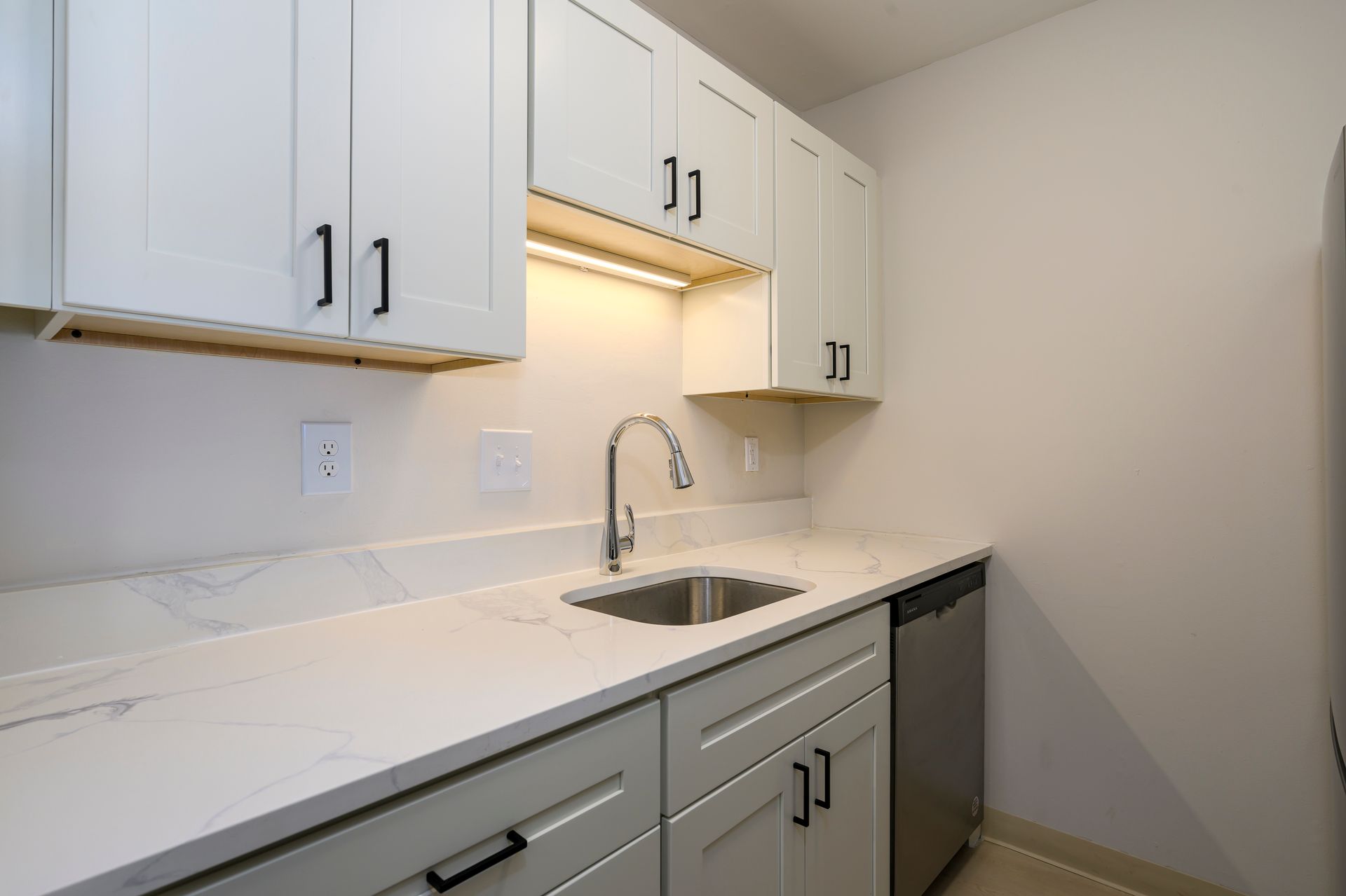 Renovated kitchen with modern appliances