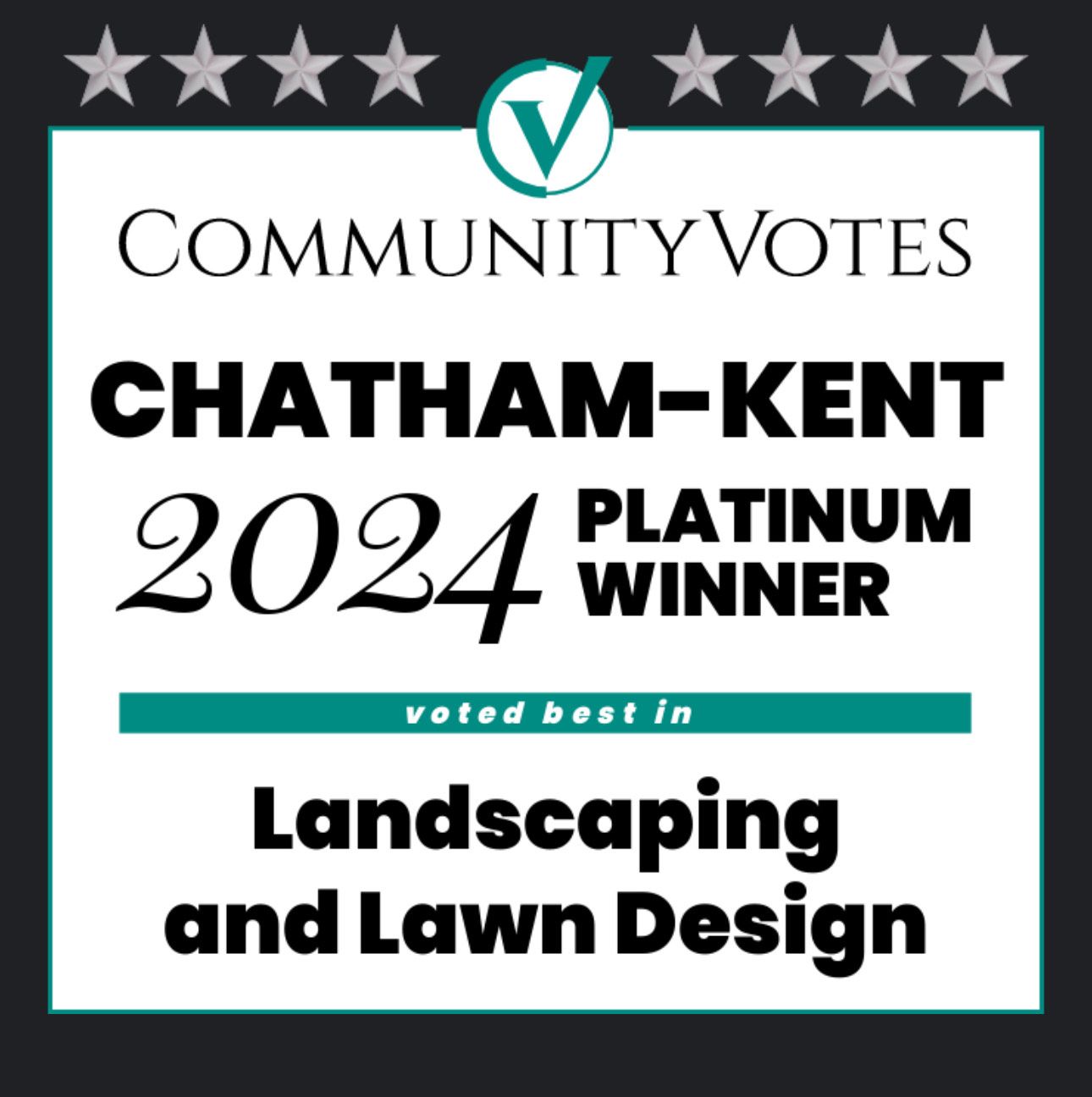 Community votes chatham kent platinum winner 2024 voted best in landscaping and lawn design