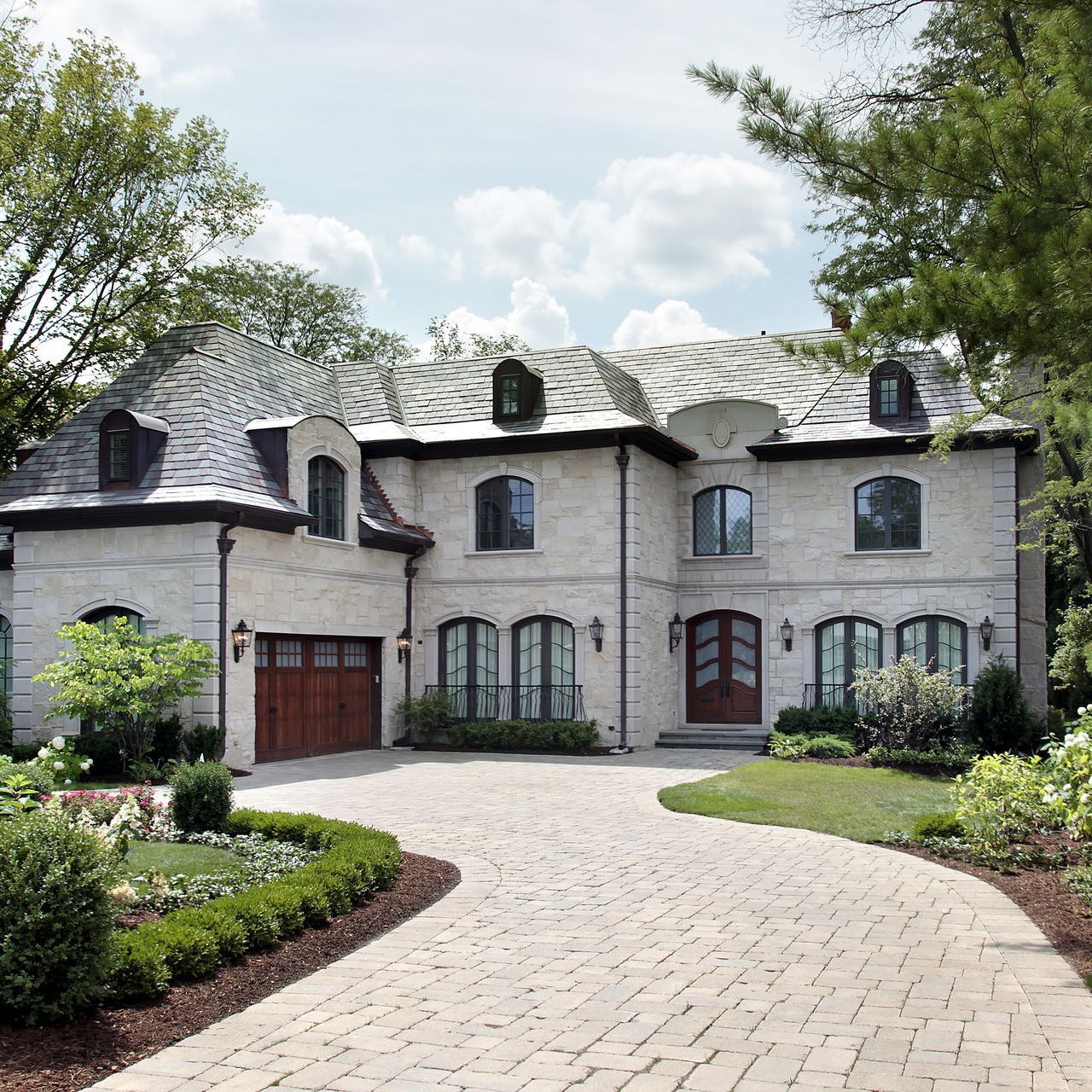 paved driveway white house