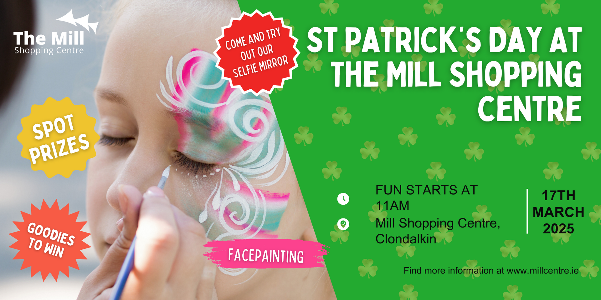 Celebrate St Patrick's Day 2025 with fun for all the family at the Mill Shopping Centre, Dublin 22