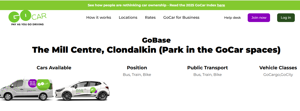 Mill Shopping Centre Rent Cars and Vans By The Hour And Day In Clondalkin With Go Car