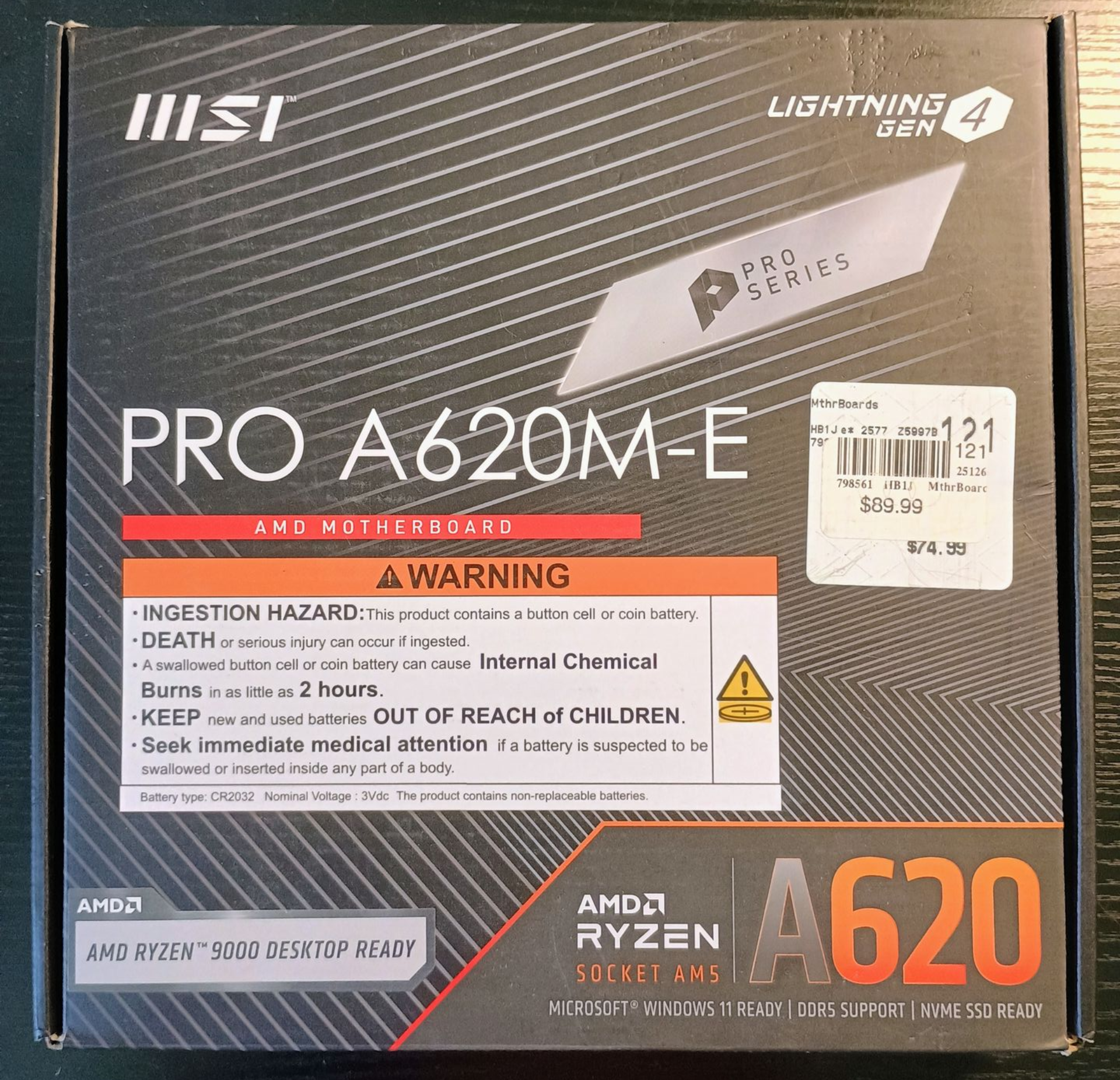 MSI PRO A620M-E Micro ATX AM5 Motherboard