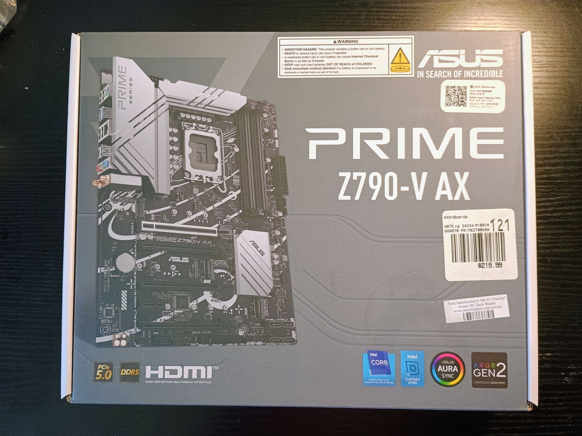Asus PRIME Z790-V AX ATX LGA1700 Motherboard