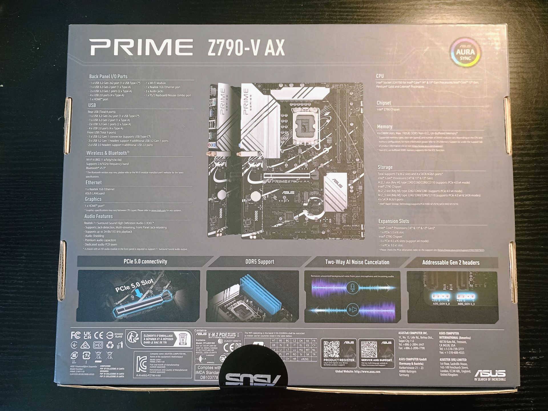 Asus PRIME Z790-V AX ATX LGA1700 Motherboard