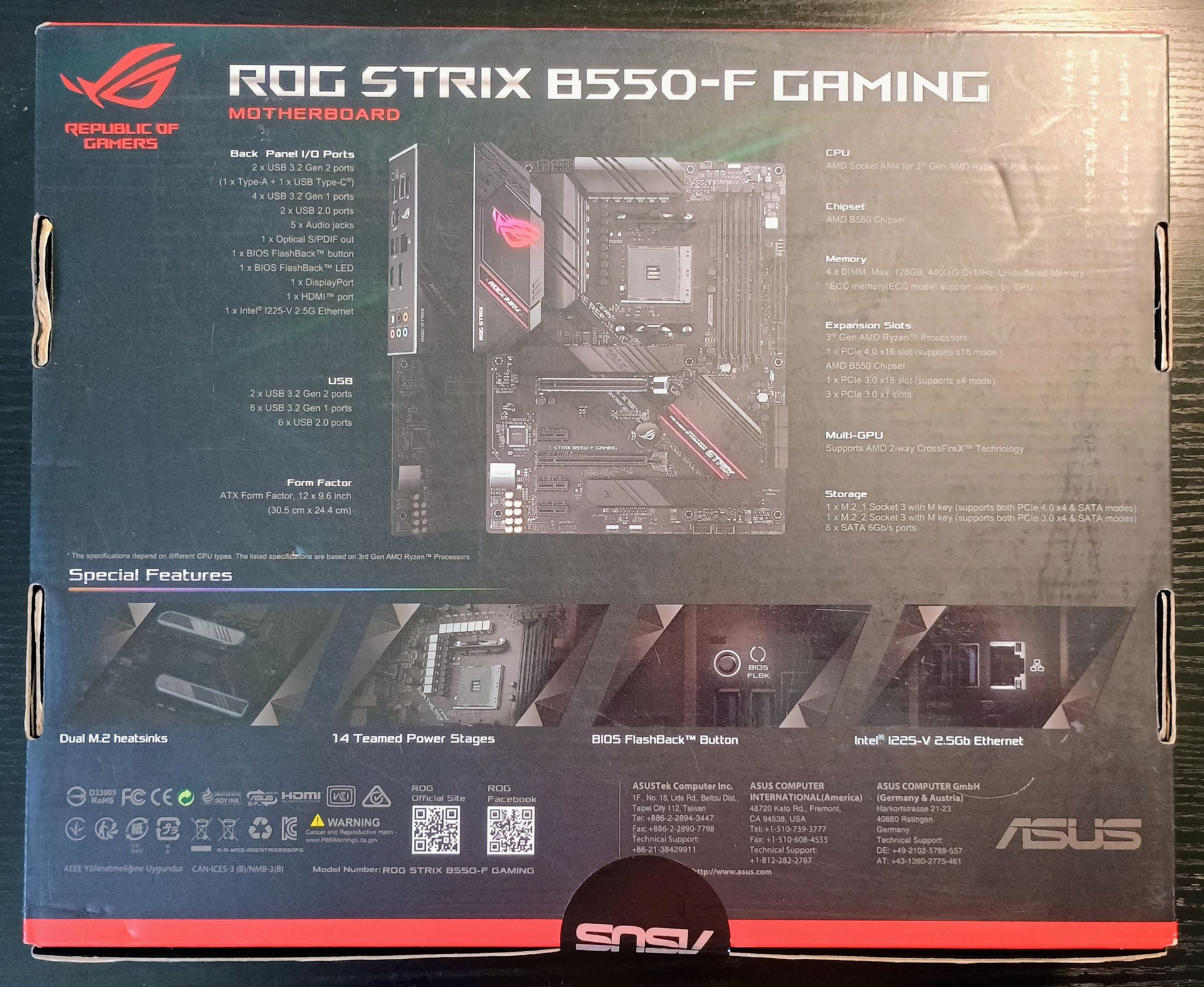 Asus ROG STRIX B550-F GAMING ATX AM4 Motherboard