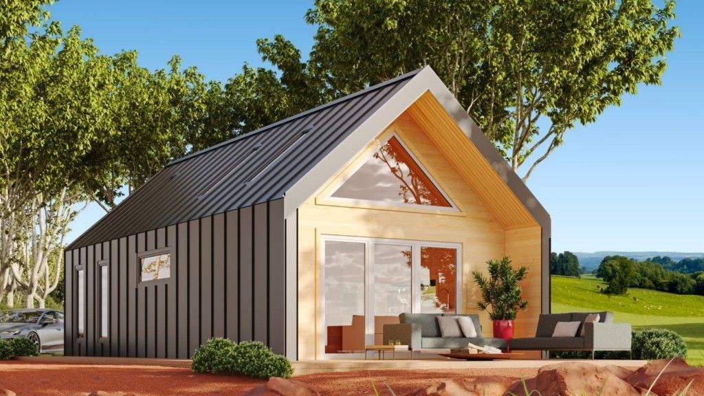 Modern Cabin With Black Siding, Glass Front — Designer Building Pty Ltd In Charmhaven, NSW
