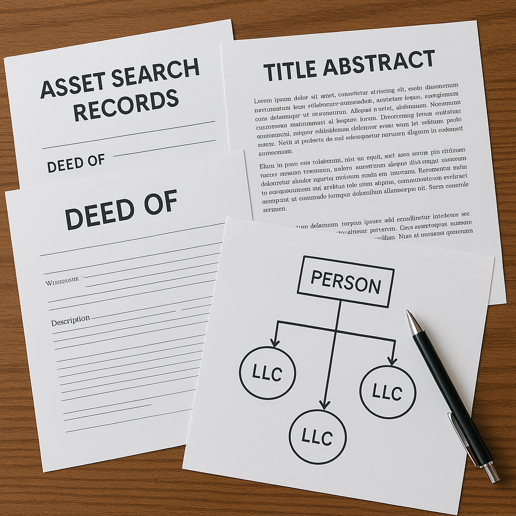 Asset search records linking property ownership and business entities in San Antonio