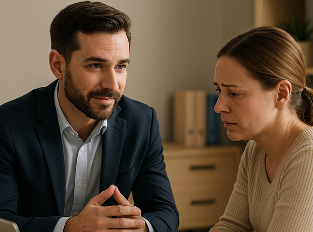 Private investigator consulting a San Antonio parent during a child custody case
