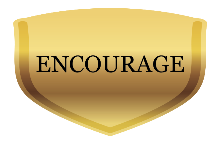 Gold shield with the word