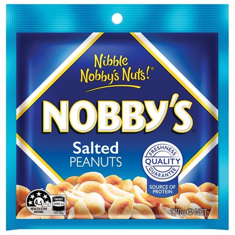 A Bag of Nobby's Salted Peanuts on a White Background — Central Coast Storage Solutions in Toormina, NSW