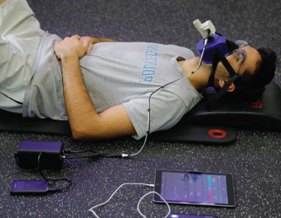 Man being tested to identifying the resting metabolic rate