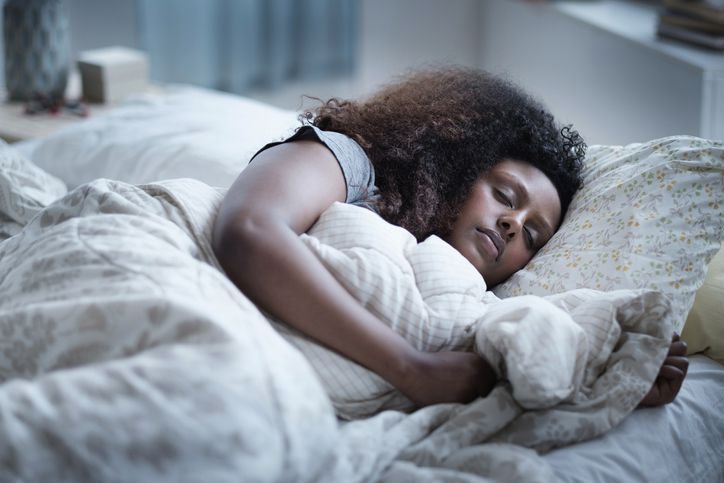 Adult sleeping comfortably