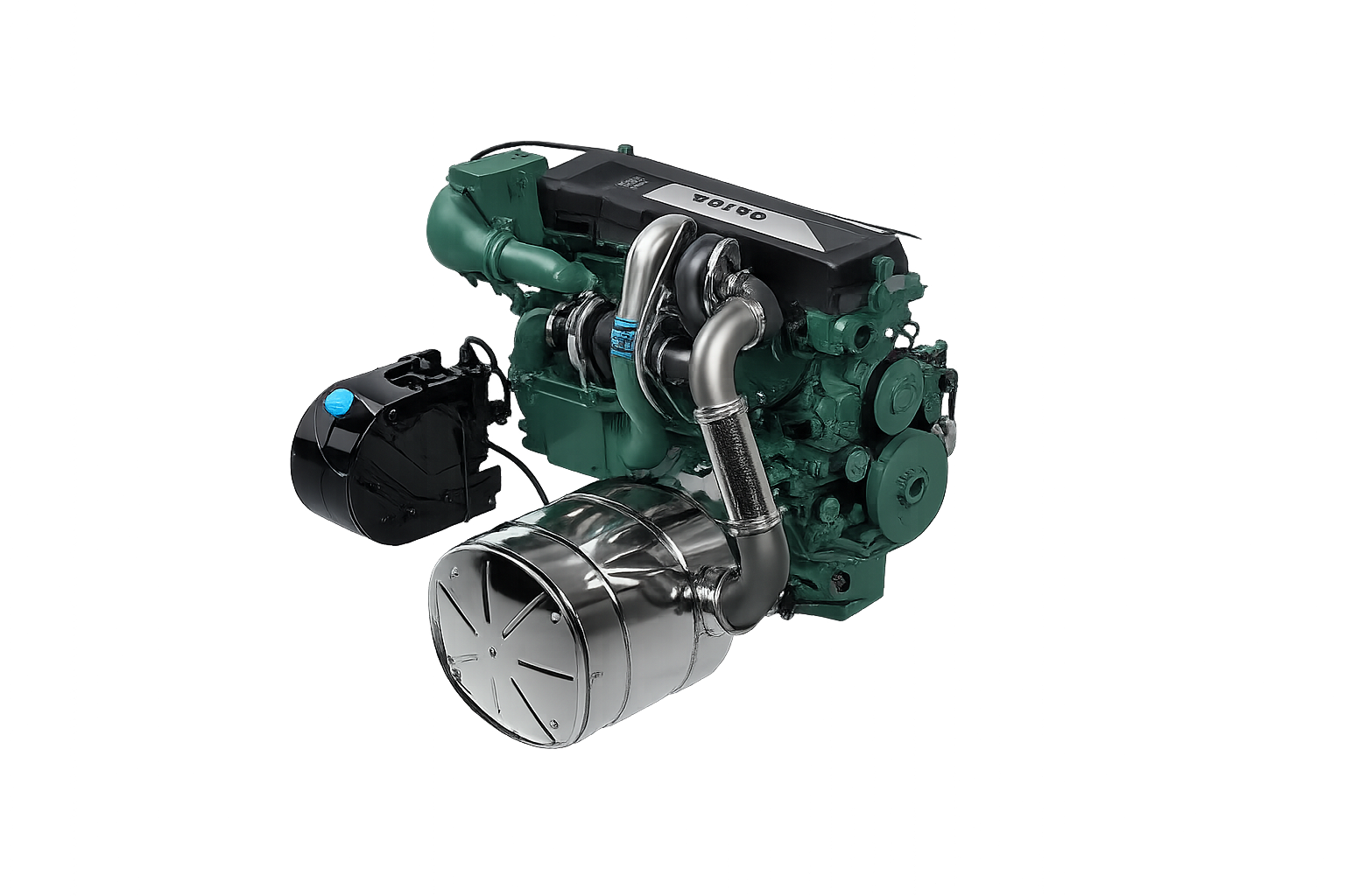 Green and silver diesel engine with black components, likely marine— Resurge Diesel & Fabrication Pty Ltd In Balnagowan, QLD