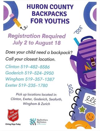 This is a poster for the Backpacks for Youth Program.