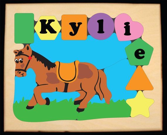 Personalized Name Horse Theme Puzzle - Pastel or Primary(FREE SHIPPING)