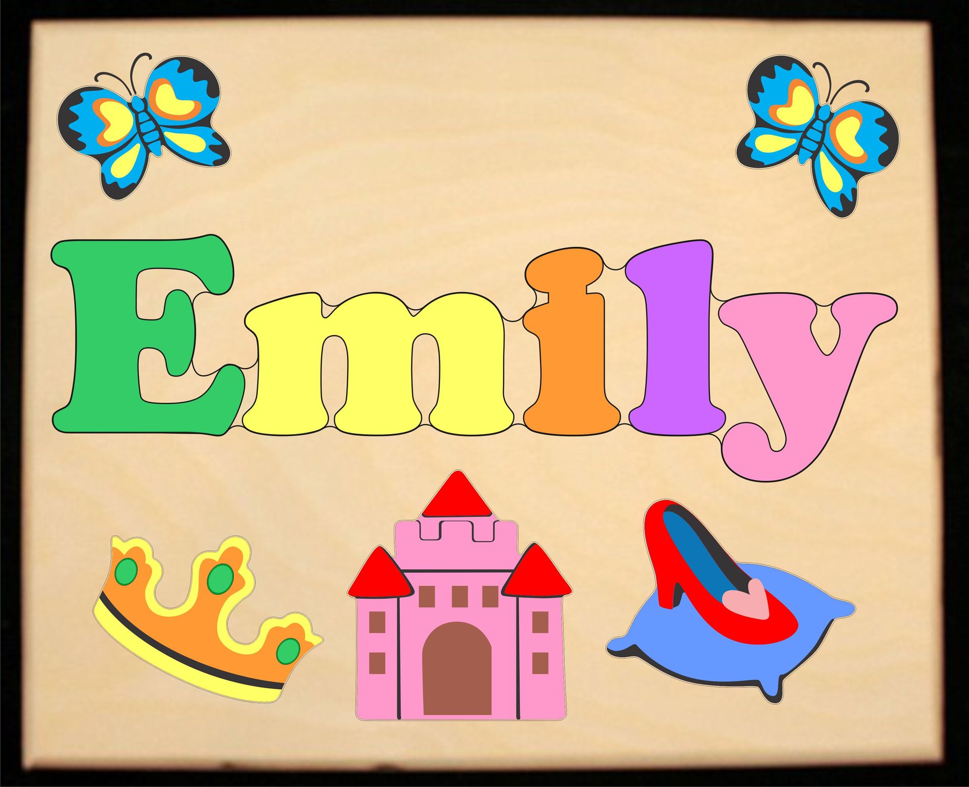 Custom Name(s) Princess Theme Puzzle in upper and lower case letters - Primary or Pastel, (FREE SHIPPING)