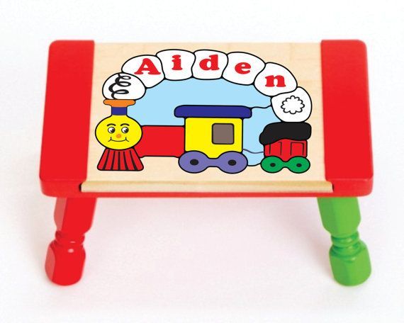 Personalized Name Small Train Theme Puzzle Stool - (FREE SHIPPING)