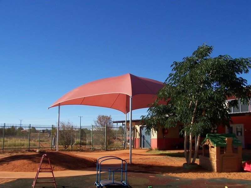 A Red Shade Umbrella — Shadetech in Alice in Ciccone, NT