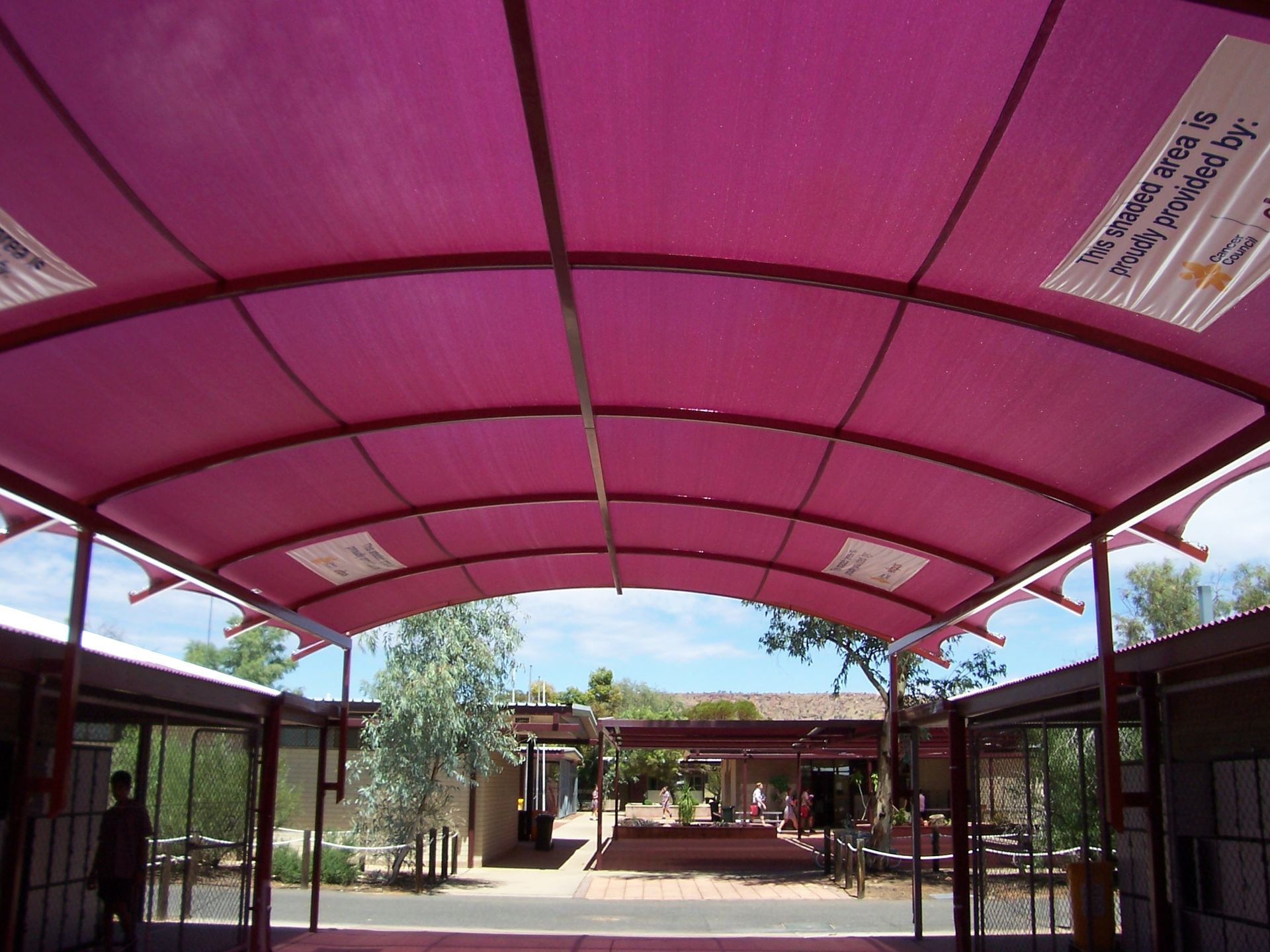 Shade Sails Covering A Handball Court— Shadetech in Alice in Ciccone, NT