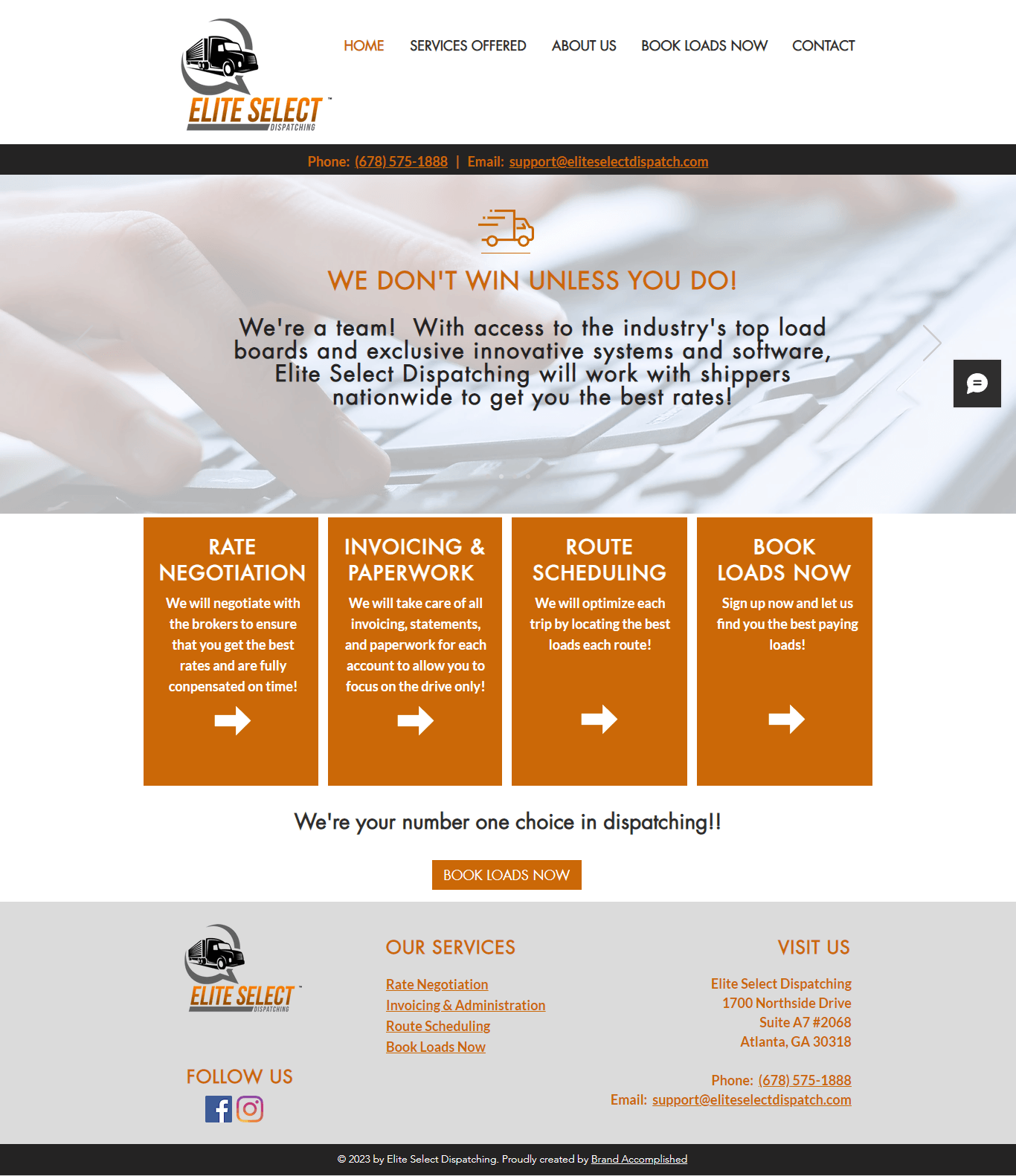 Elite Select Dispatch webpage