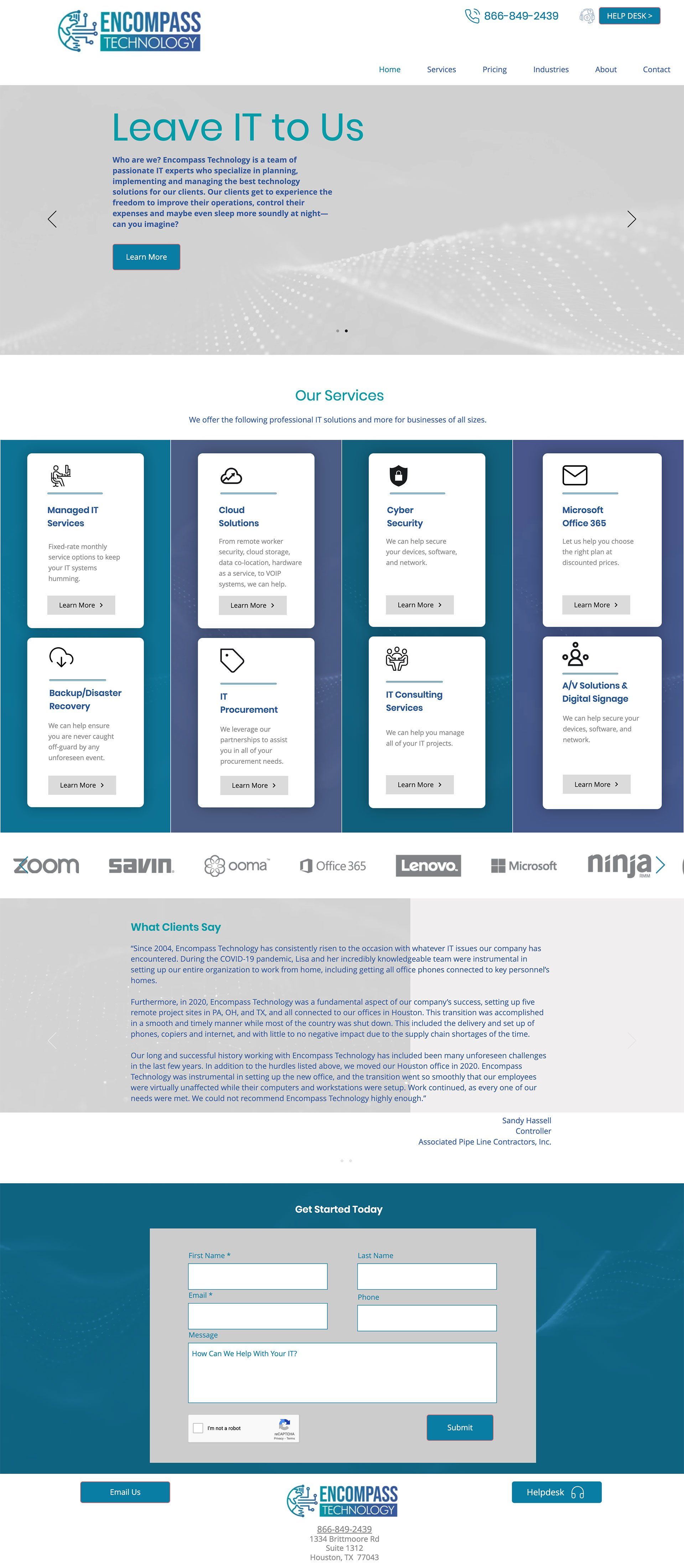 Encompass Technology webpage