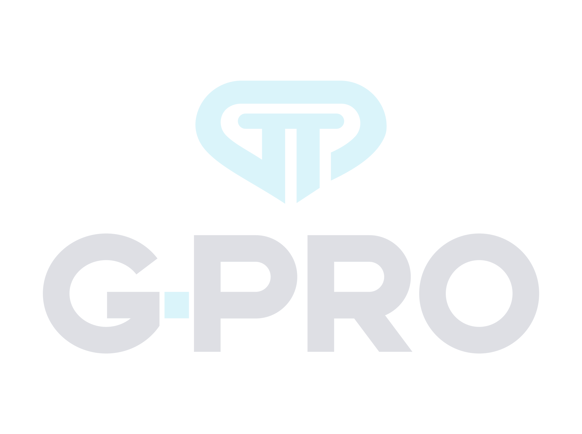 A logo for g-pro with a blue t on a white background.