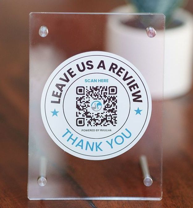 A QR Code template asking customers to leave reviews 