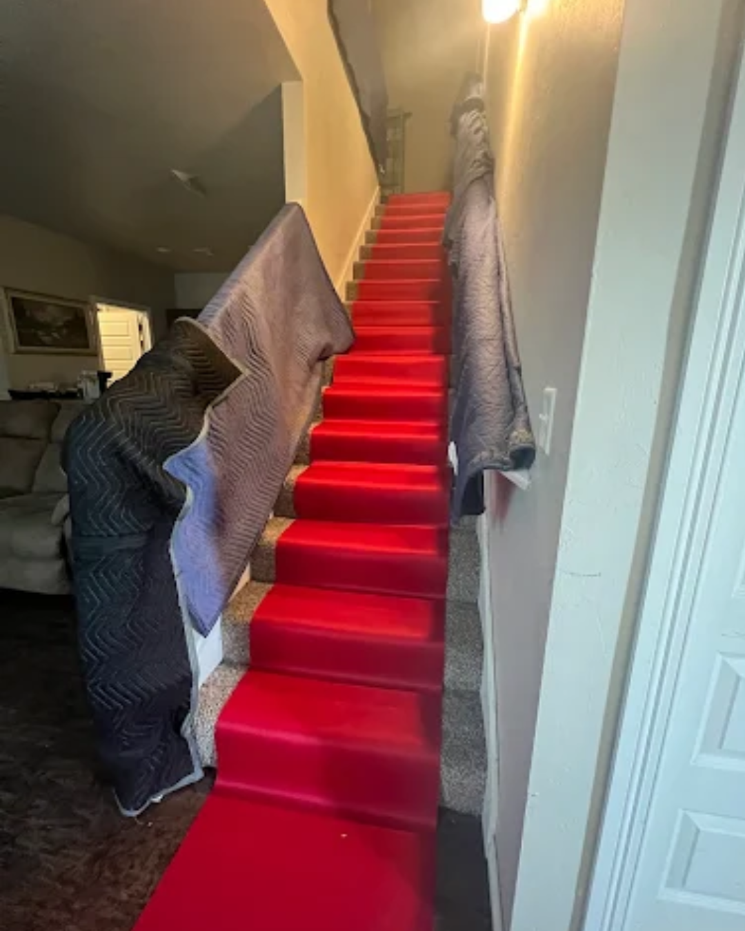 White glove protection on floors and stairs