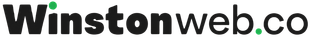 Winstonweb.co logo in black and green text on a white background