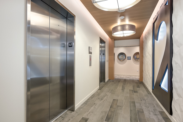 Photo of the 2nd floor elevator lobby area