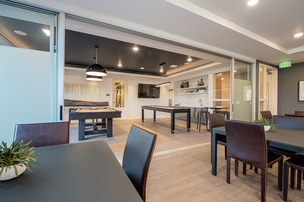 Photo of the club room, showing an area that expands into the game room