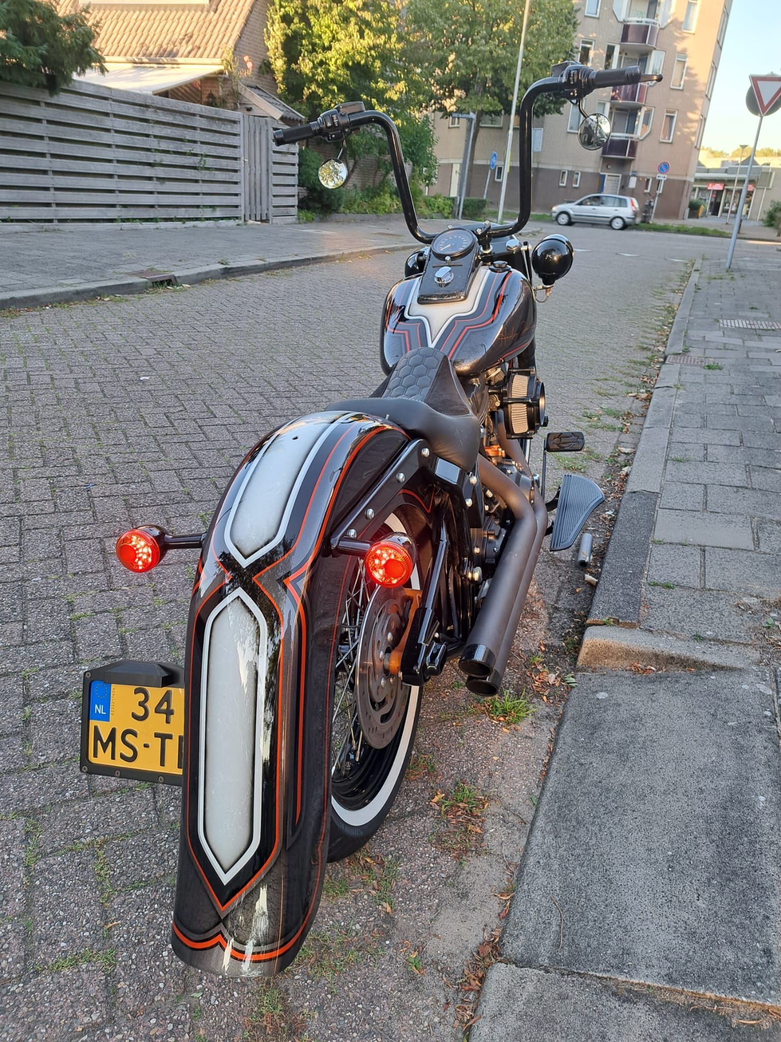 Harley Davidson Heritage softail mexican style cholo special paint vicla zwart motorblok
