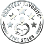 Reader’s Favorite five-star award seal with stars, laurel wreath, and open book icon