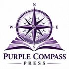 Purple compass logo above an open book with the text “Purple Compass Press”