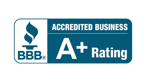 BBB logo: Blue and white, with 