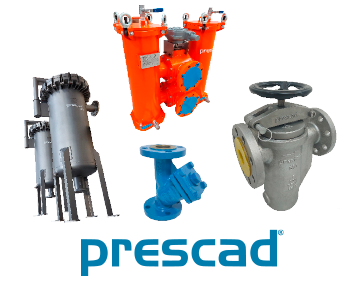 Filtros auto limpiantes, stariners y canasto Prescad distribuidos por SOLTEX