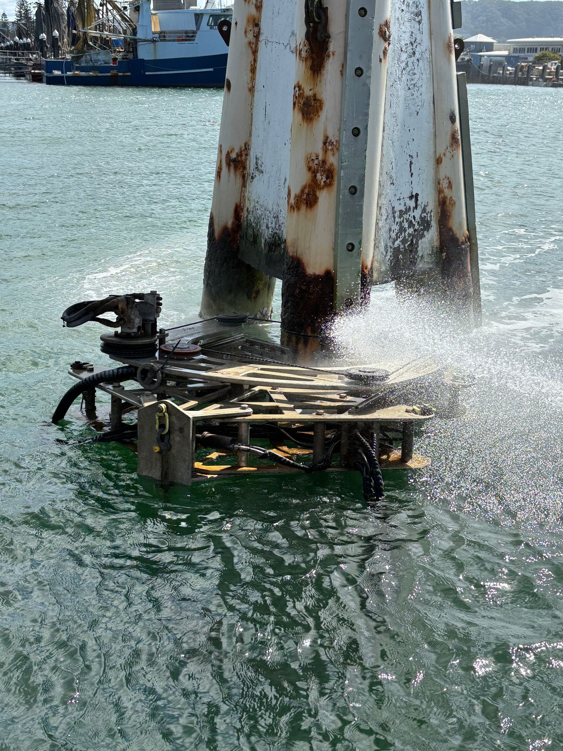 A wire saw cutting in the water — Newcastle Cut & Drill In Boolaroo, NSW