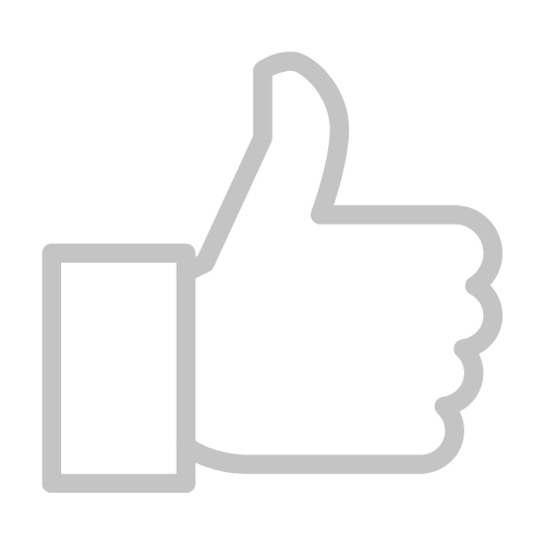 A line drawing of a thumbs up sign on a white background.