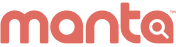 A red logo for a company called manta on a white background.