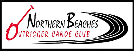 Northern Beaches Rigger Canoe Club logo in black and red text