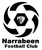 Narrabeen Football Club logo featuring a soccer ball and club crest