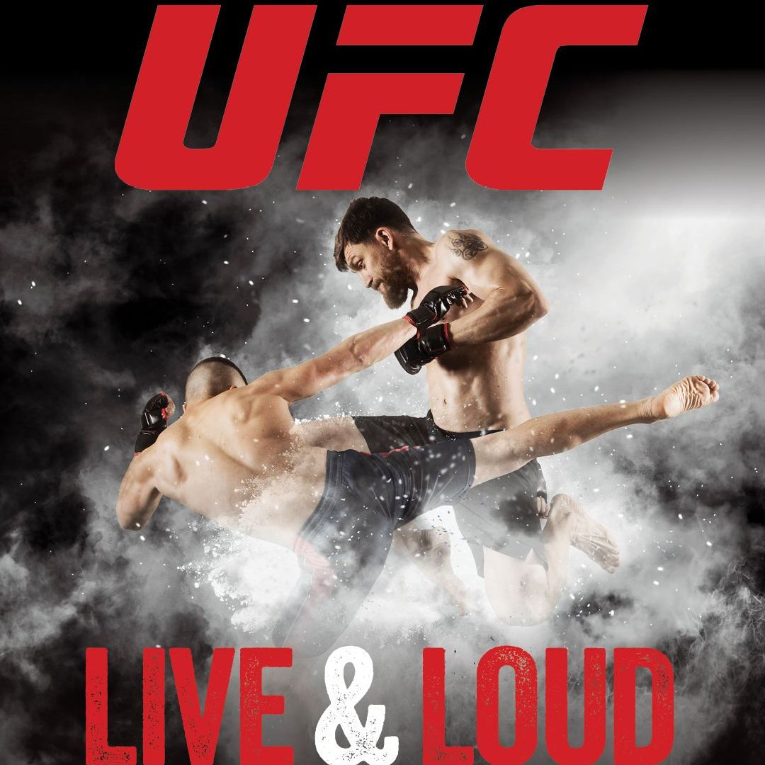 UFC fight night promotional image showing two mixed martial artists in action at Pittwater RSL sports bar