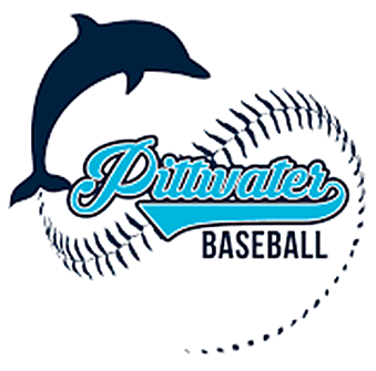 Pittwater Baseball Club logo featuring a dolphin and baseball