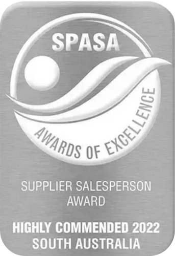 SPASA Awards of Excellence badge: Highly Commended Supplier Salesperson Award 2022, South Australia.
