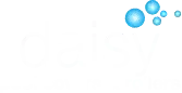 White logo with text that reads 