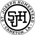 Black-and-white St. Joseph Homestead Cankton, LA circular logo with SJH monogram