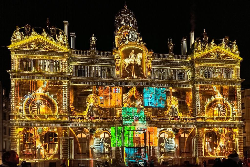 Hotel de Ville, Fete des Lumieres, Lyon