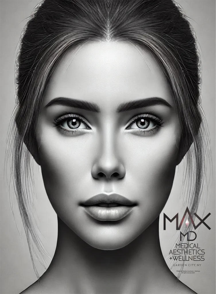 An ideal facial profile after treatment at MAX MD in Garden City, NY