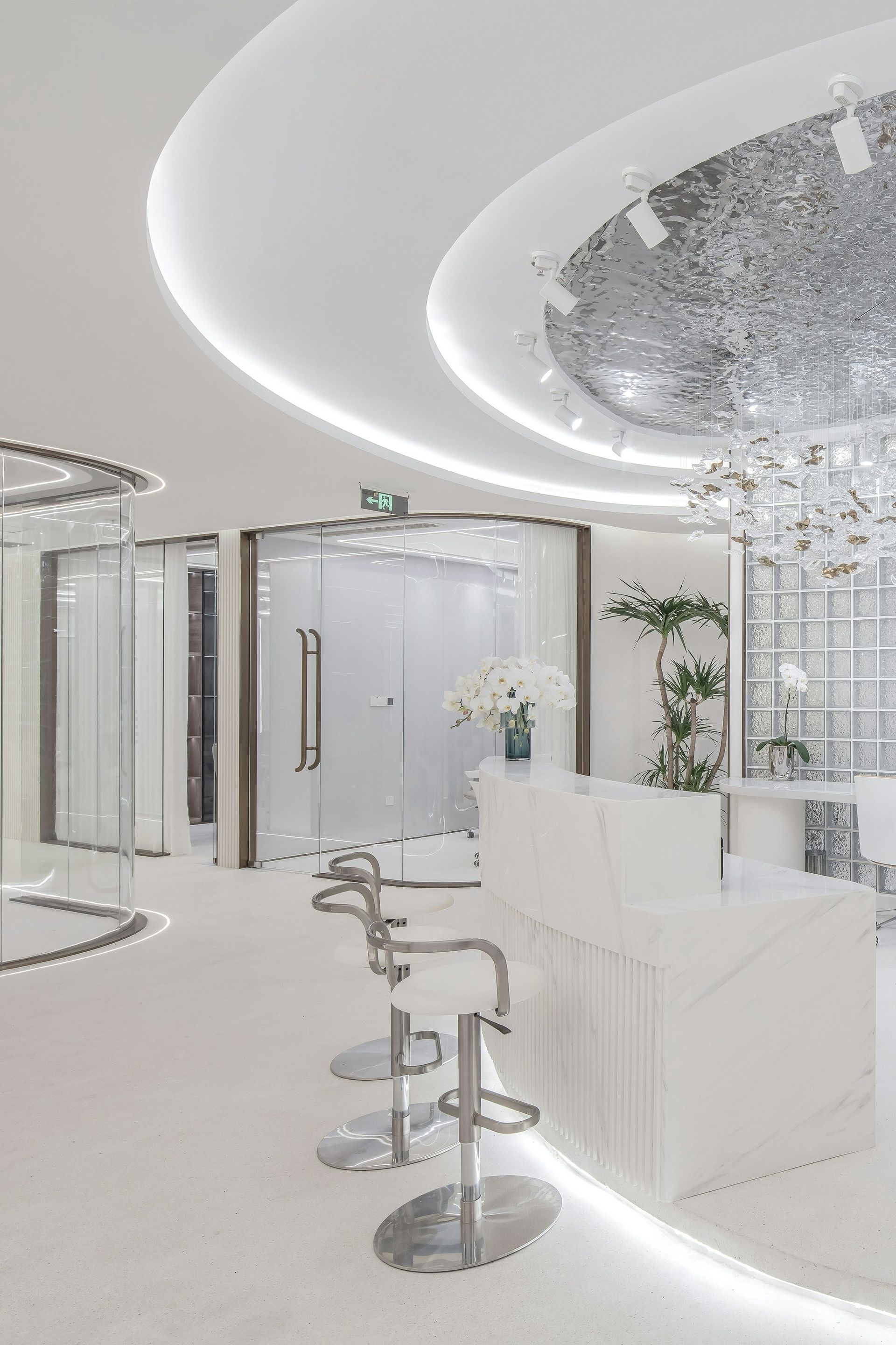 A calm, modern clinic reception at MAX MD Medical Aesthetics and Wellness in Garden City, NY