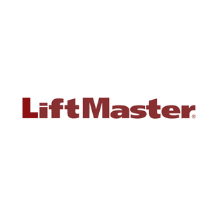 LiftMaster logo in dark red on a white background